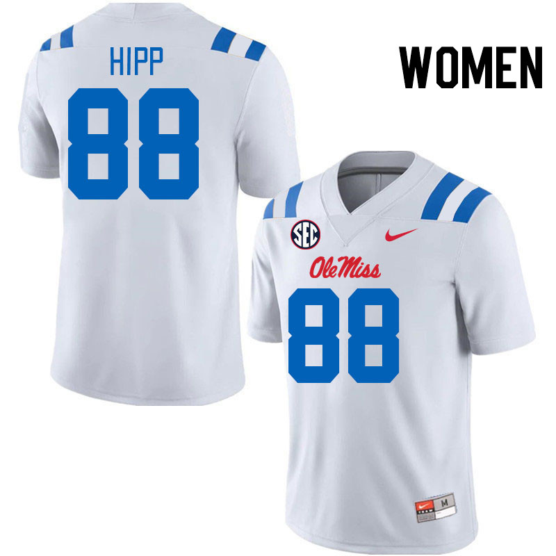 Women #88 Dillon Hipp Ole Miss Rebels 2024 New Uniforms College Football Jerseys Stitched-White